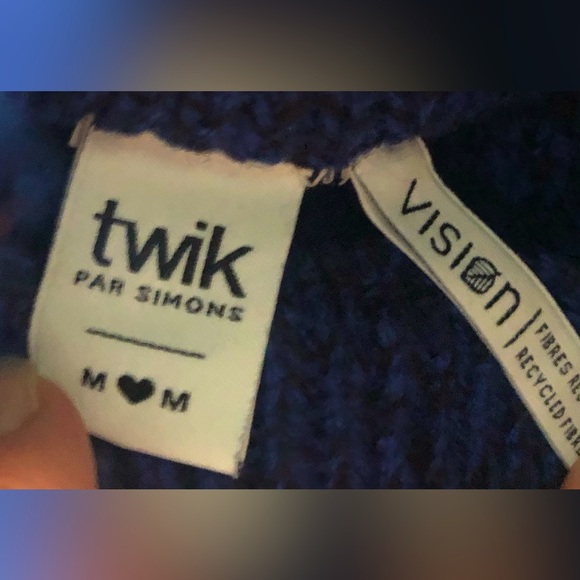 Blue-black mock-neck sweater, size M - Picture 4 of 5